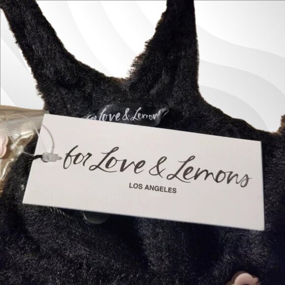 2/$50 For Love & Lemons Black Devon Fuzzy Sleeveless Top Size S – Soft & Stylish - Picture 7 of 8